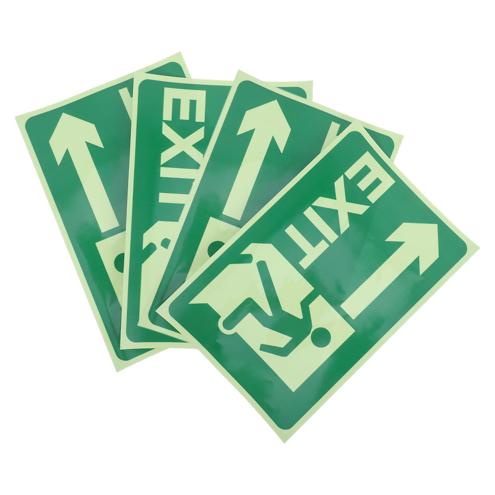Emergency Exit Sign - 4Pcs Glow Exit Stickers Luminous Safety