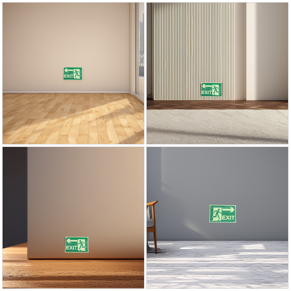 4Pcs Glow Exit Stickers Lumino - Emergency Exit Sign ulasan dan harga