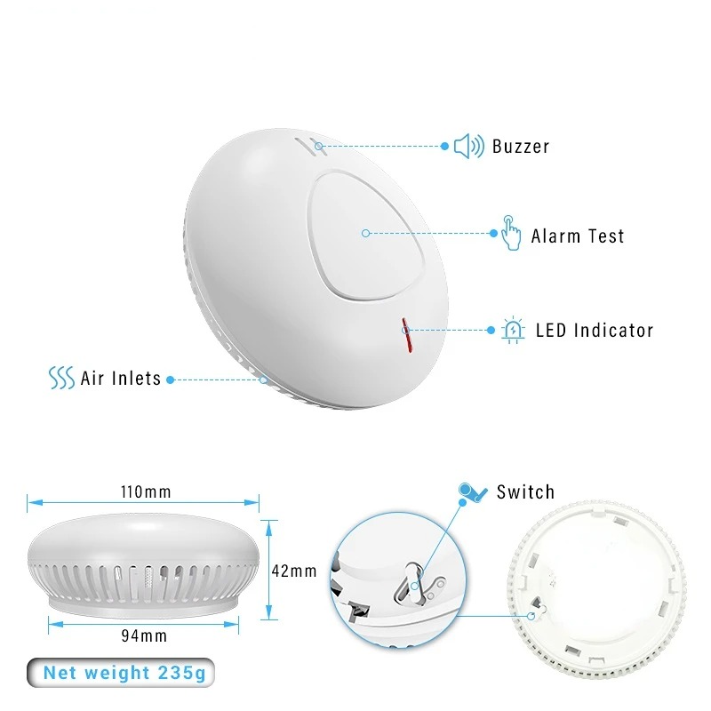 Smart home security alarm syst - Smoke Detector Interconnected ulasan dan harga