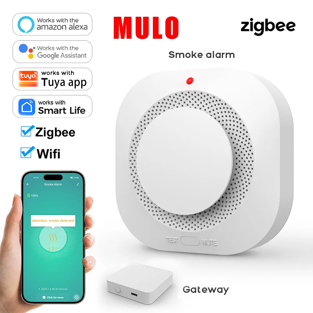 ZigBee WiFi Smart Smoke Detect - Smoke Detector Interconnected ulasan dan harga